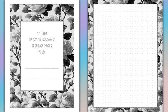 120 Dot Grid Pages with Rose Frame 6 X 9