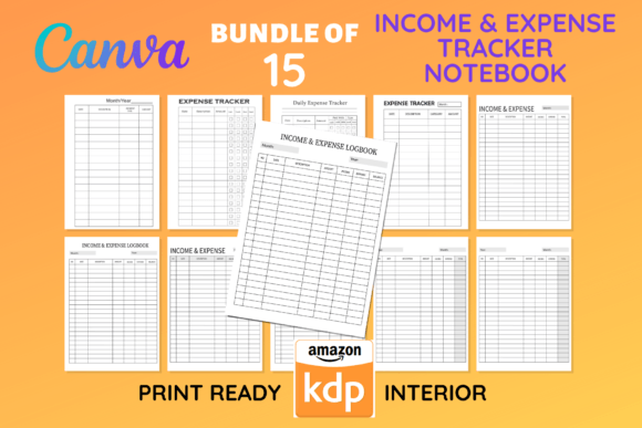 Bundle of 15 Income Expense Tracker: A Strategic Tool for Financial Clarity