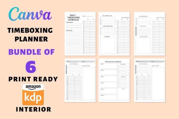 Bundle of 6 Timeboxing Planner: A Comprehensive Guide to Effective Time Management