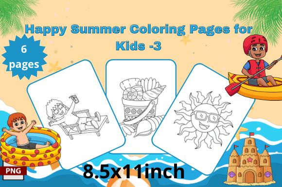 Happy Summer Coloring Pages for Kids -3: A Fun and Creative Resource for Parents and Educators