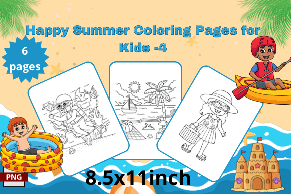 Happy Summer Coloring Pages for Kids -4: A Creative and Educational Resource