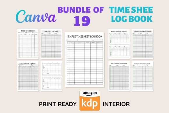 Maximize Productivity with the Bundle of 19 Timesheet Logbook