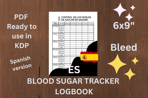 Spanish Blood Sugar Tracker Logbook KDP