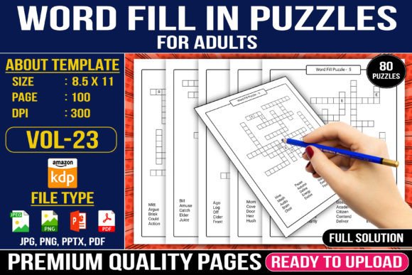 Word Fill in Puzzles for Adults Vol - 23