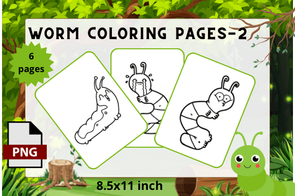 Worm Coloring Pages -2: A Creative Resource for Kids and Educators