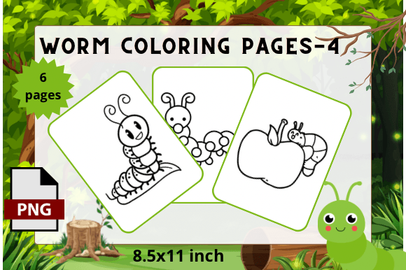 Worm Coloring Pages -4: A Creative and Educational Tool for Kids