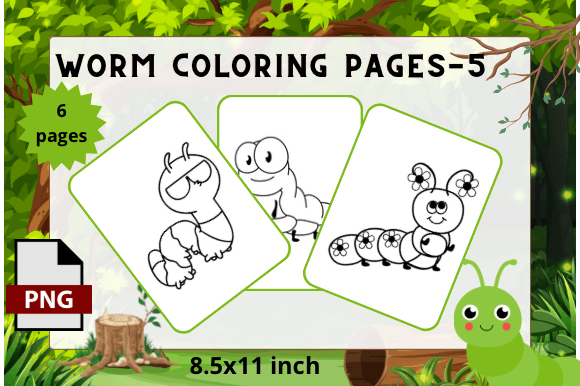 Worm Coloring Pages -5: A Creative and Practical Resource for Kids and Adults